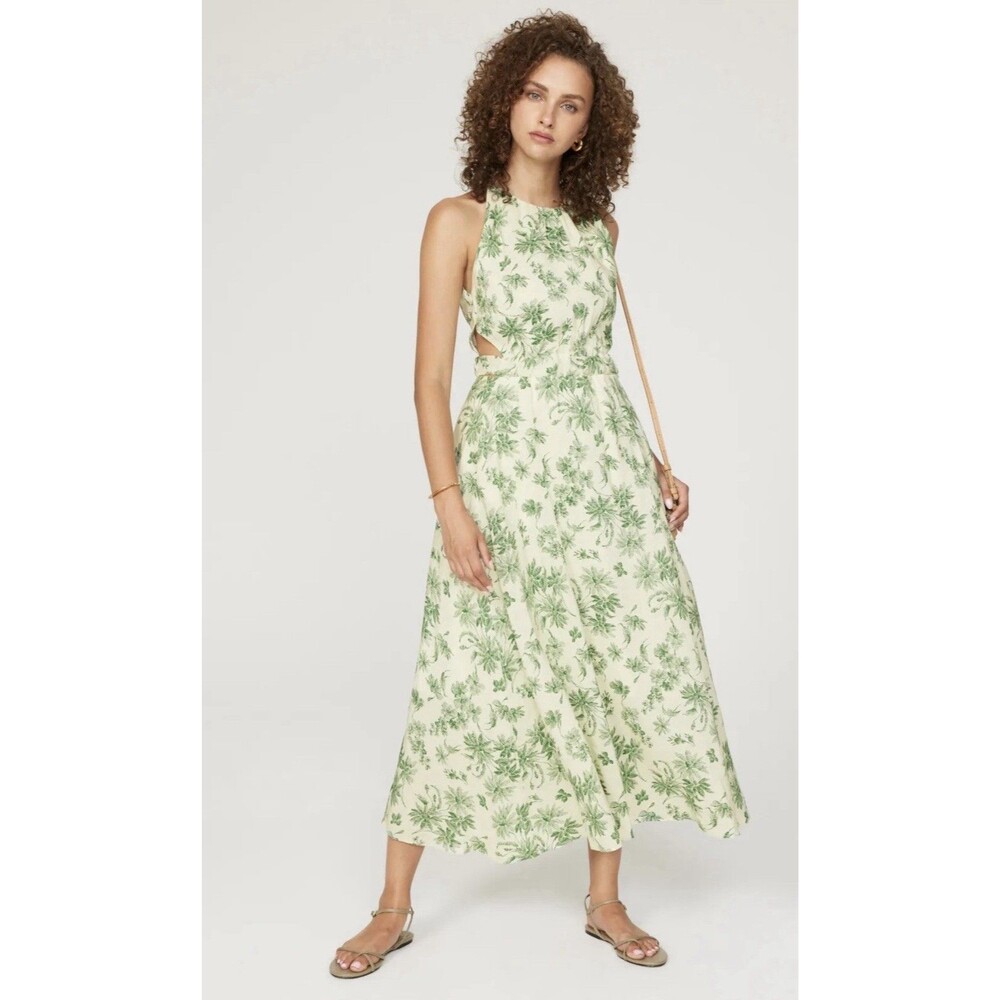 Sandro Annecy linen blend midi dress Size 6 (EU38)